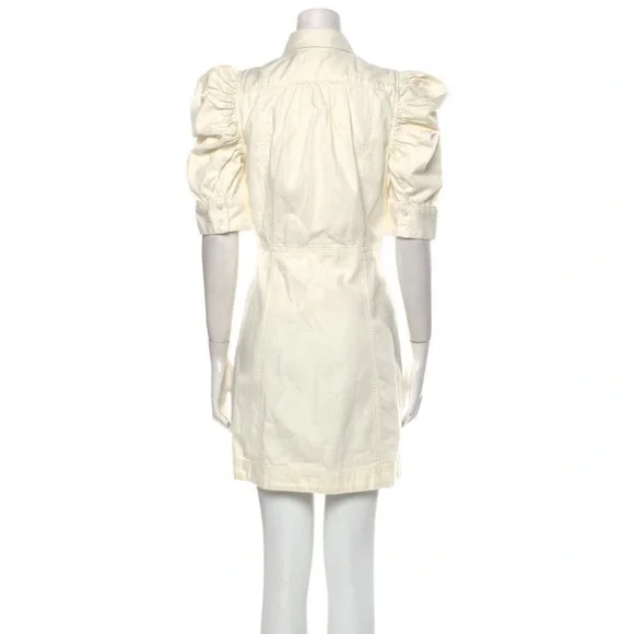 FRAME Gillian Button-Front Puffed Sleeve Mini Dress - Picture 6 of 7